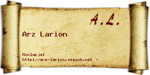 Arz Larion névjegykártya